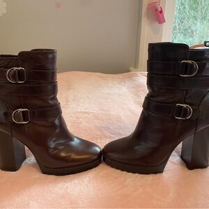 Elegant Brown Leather Ankle Boots